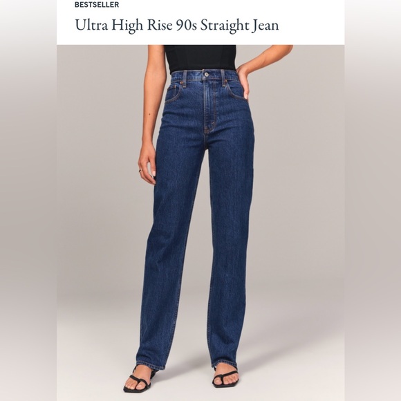 Abercrombie and Fitch Ultra High Rise 90s Straight Jean - Picture 2 of 5